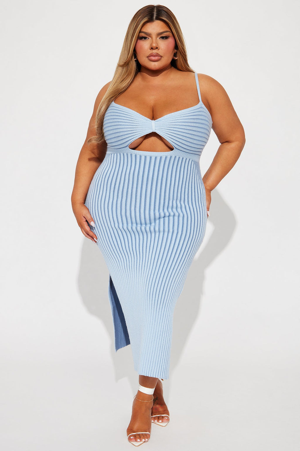Knit Maxi Dress - Light Blue