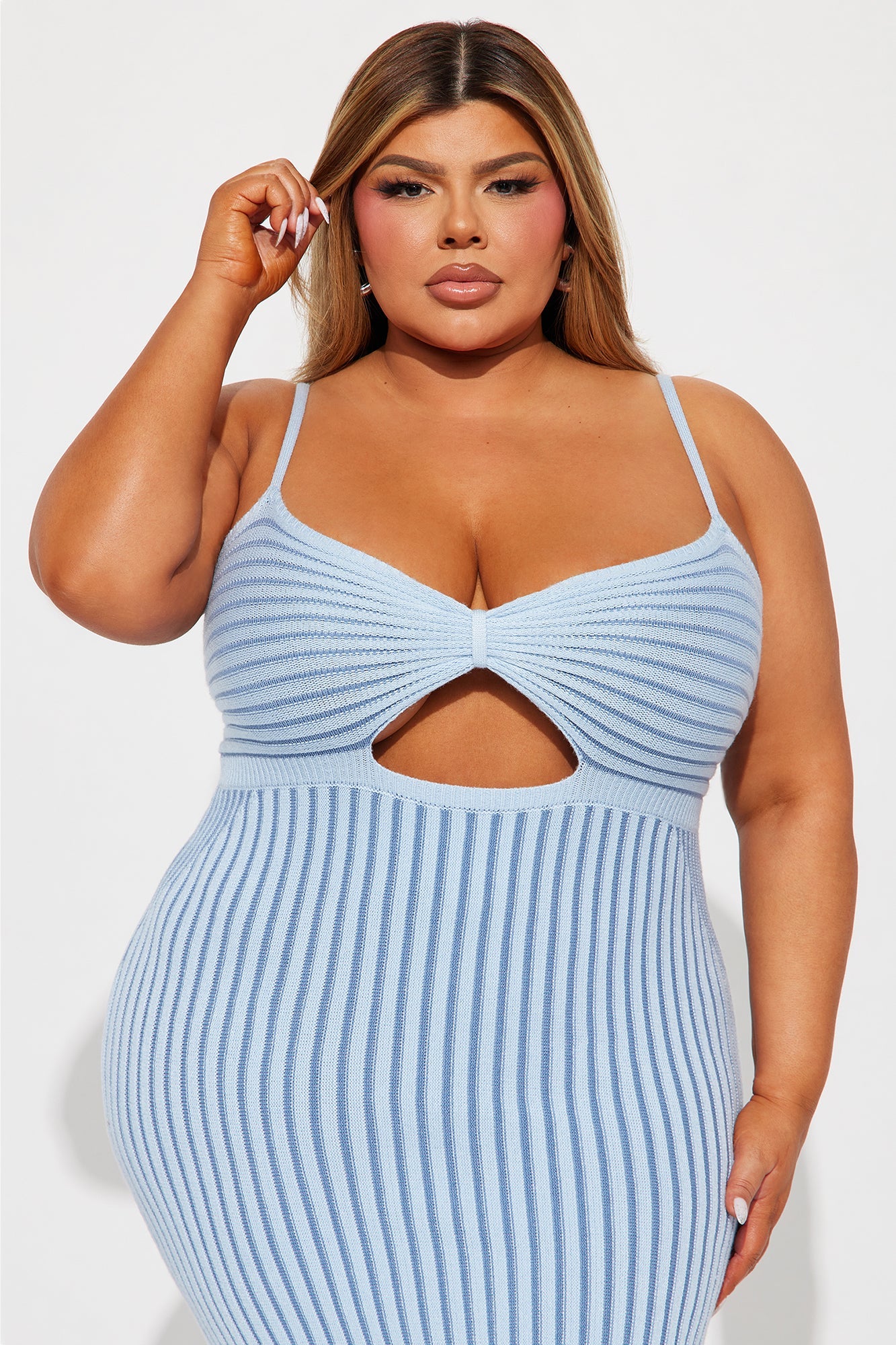 Knit Maxi Dress - Light Blue