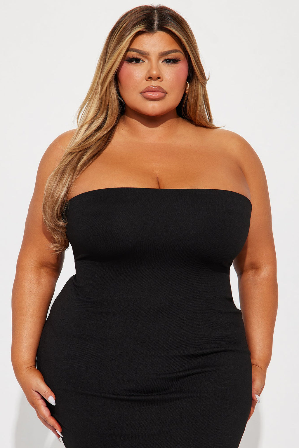 Sleeveless Ribbed A-Line Midi Dress - Black