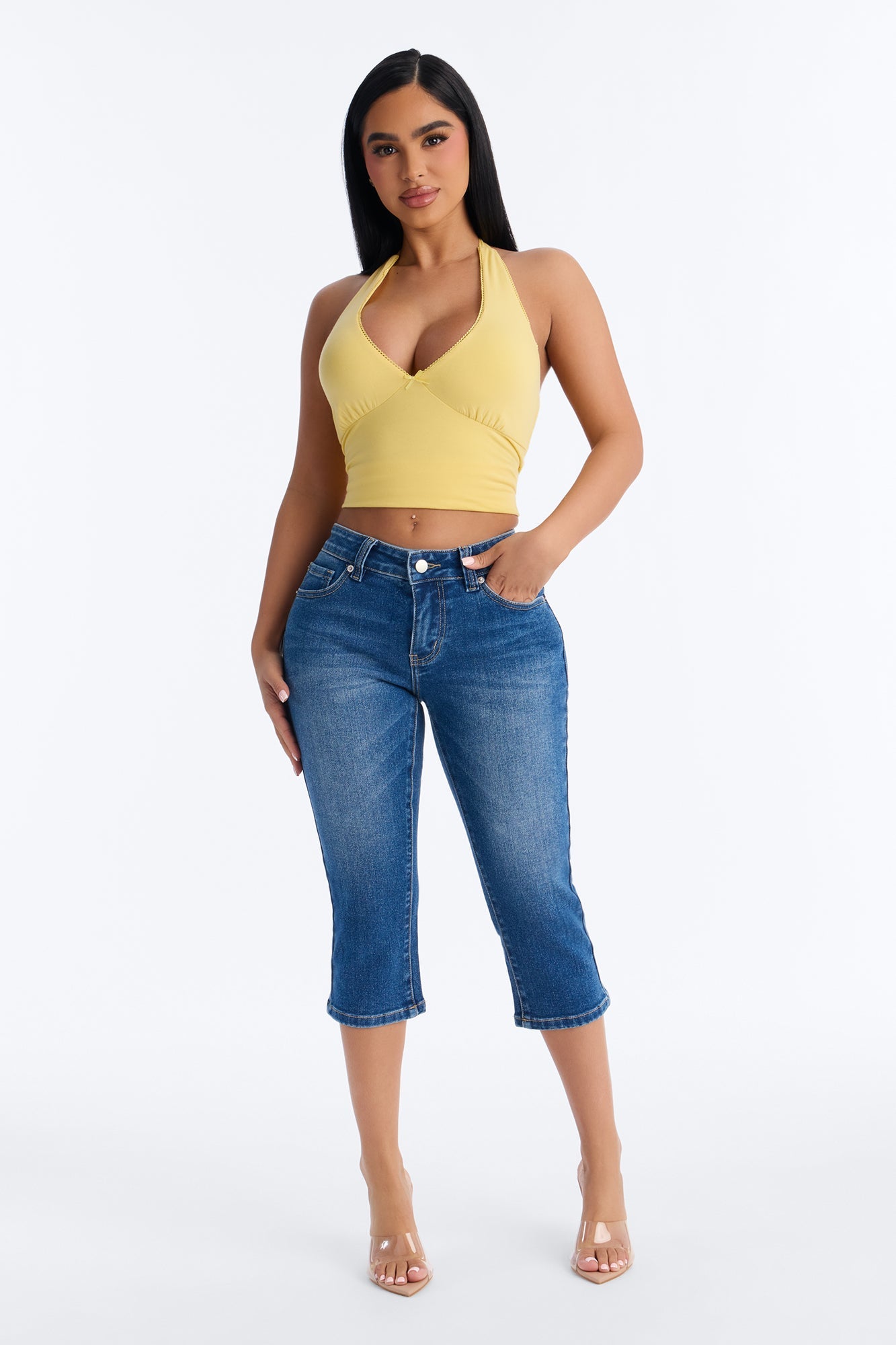 Relaxed Baggy Wide Leg Jeans - Dark Wash