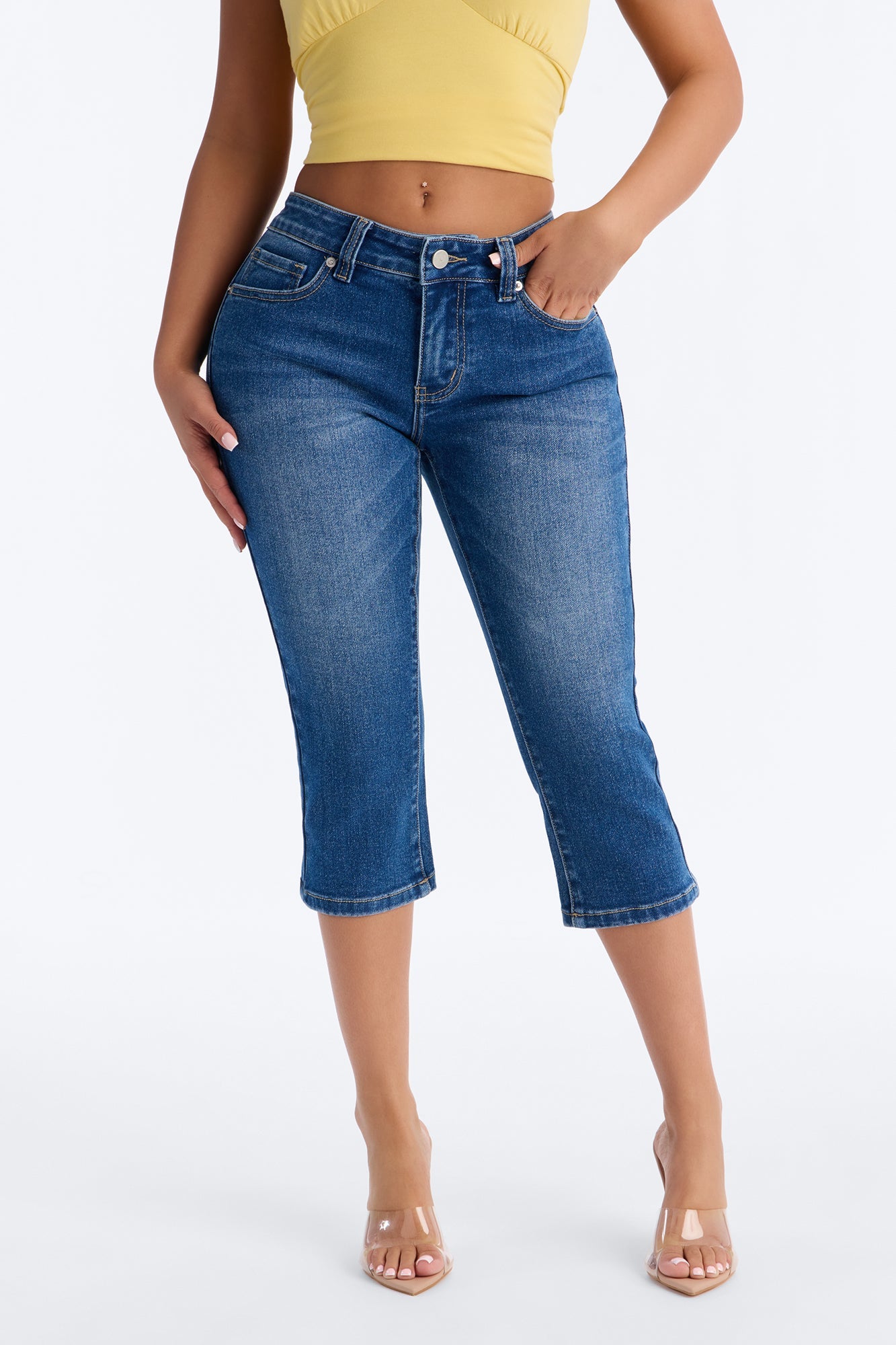 Relaxed Baggy Wide Leg Jeans - Dark Wash