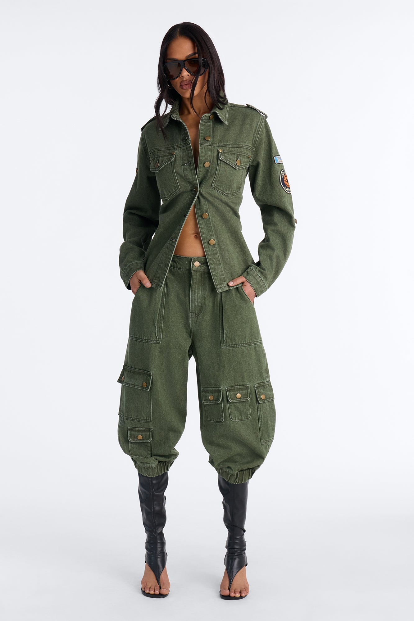 Cargo Jogger Jeans - Olive