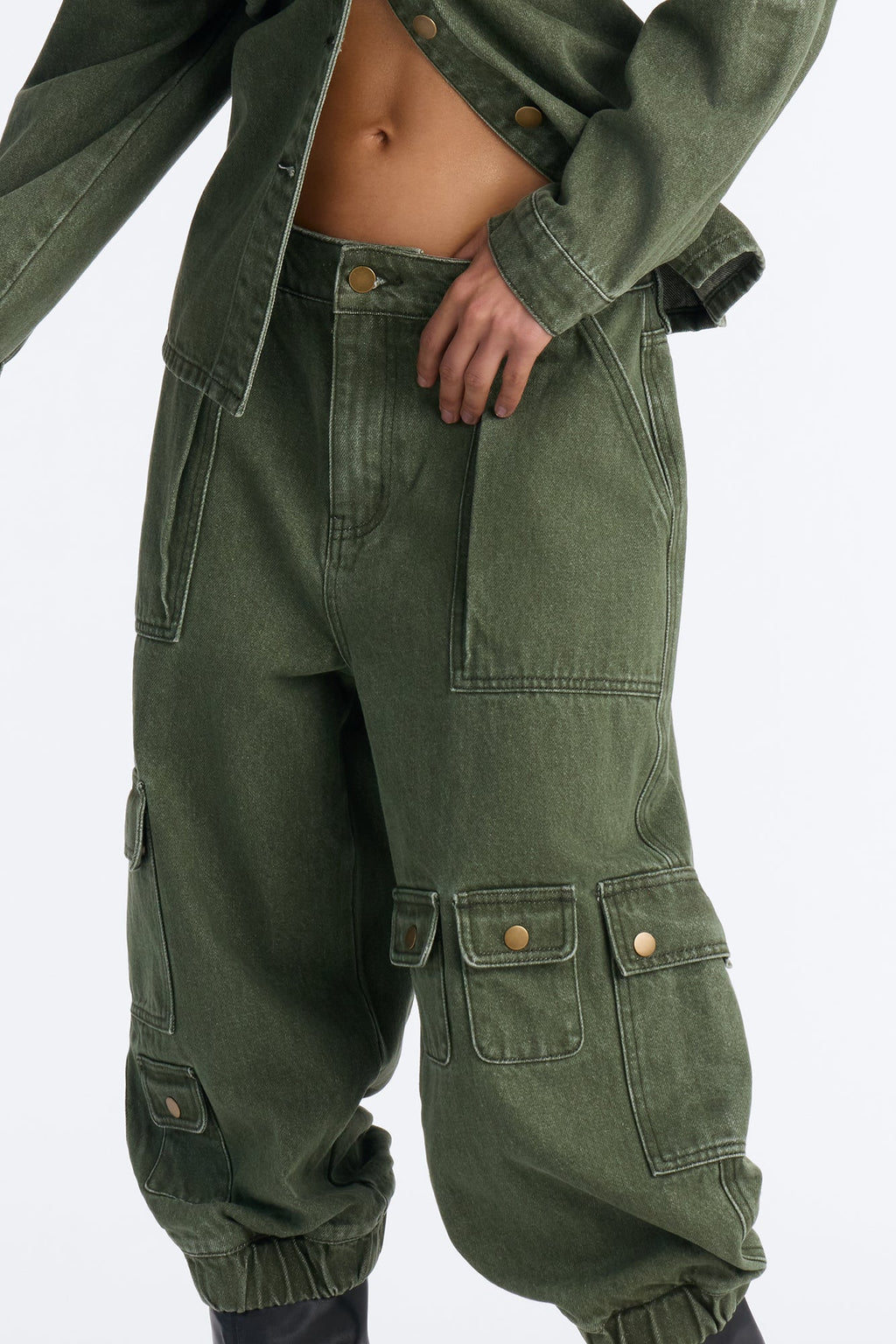 Cargo Jogger Jeans - Olive