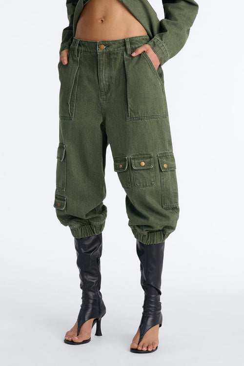Cargo Jogger Jeans - Olive