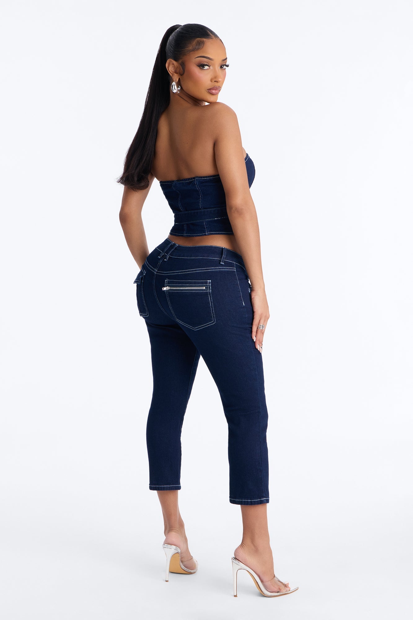Bootcut Mid Rise Jeans - Dark Wash