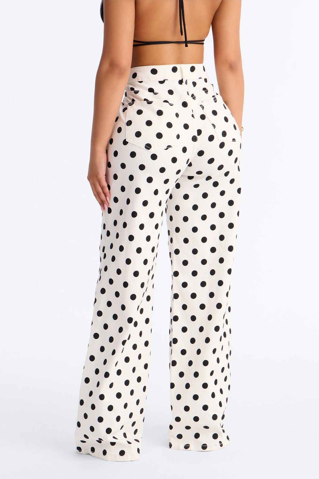Combo Print High Rise Jeans - White