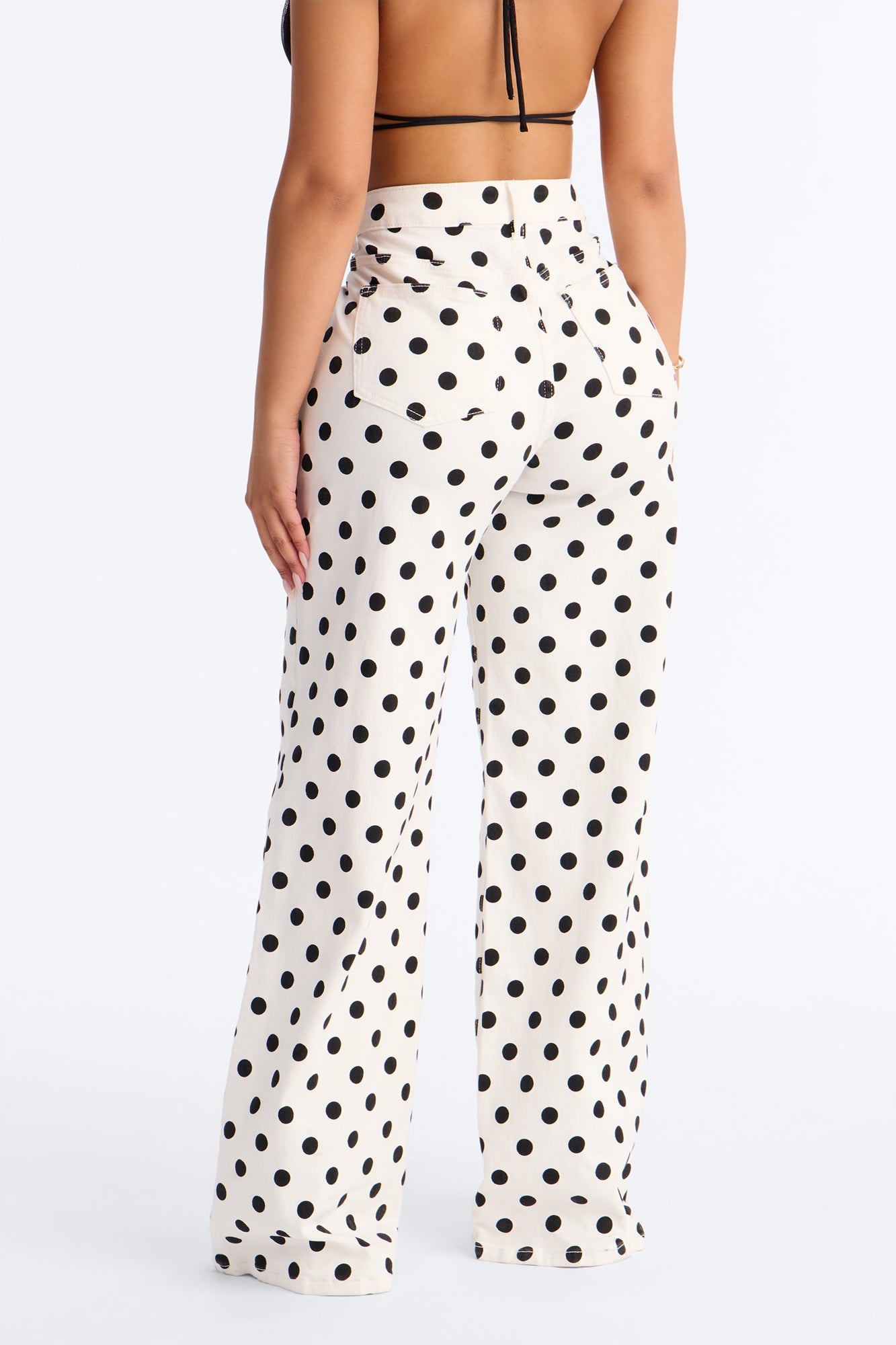 Combo Print High Rise Jeans - White