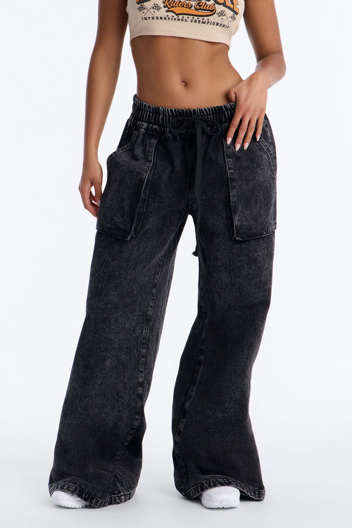 Bootcut High Rise Jeans - Black Wash