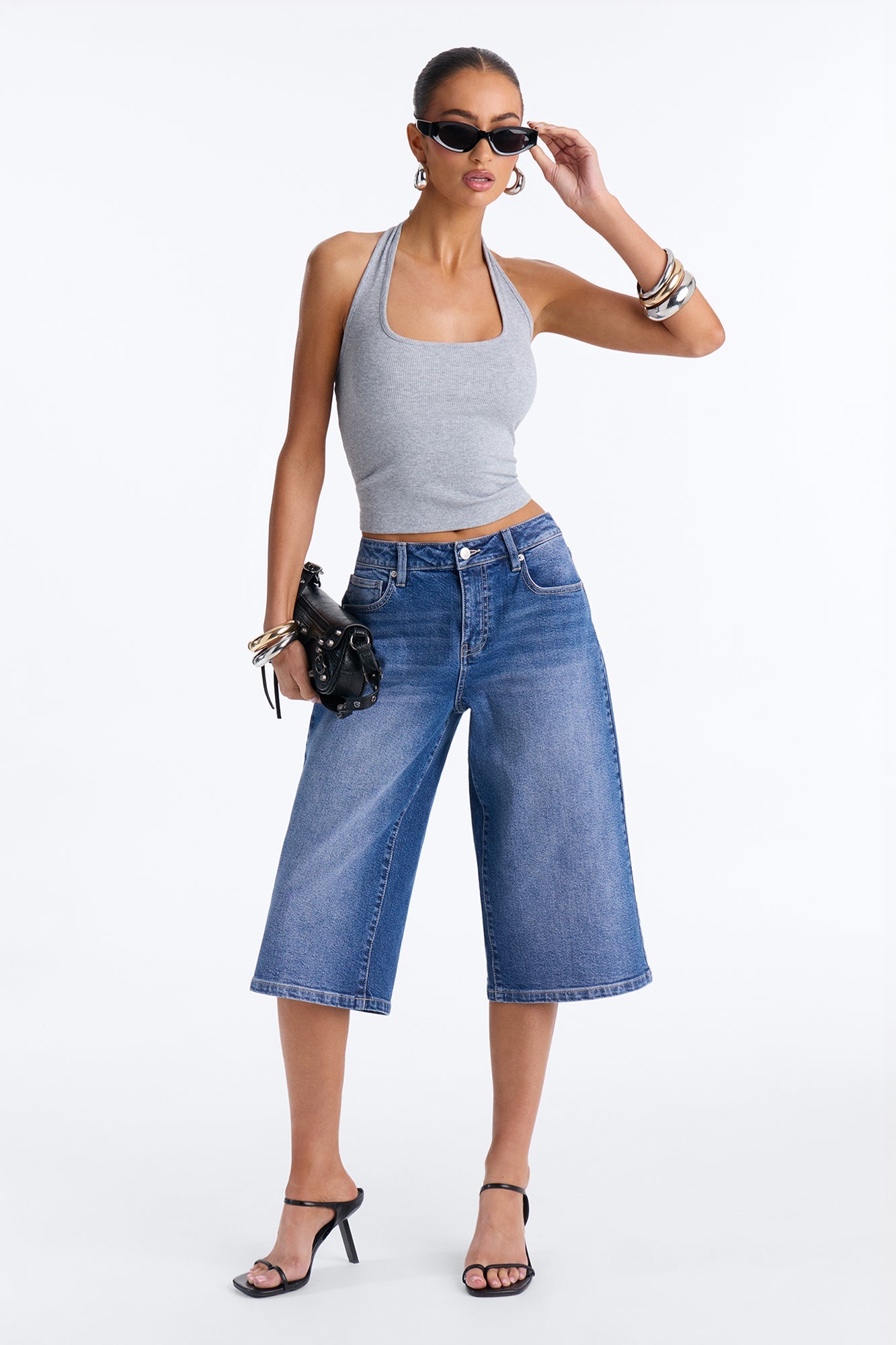 High Rise Slim Fit Jeans - Dark Wash