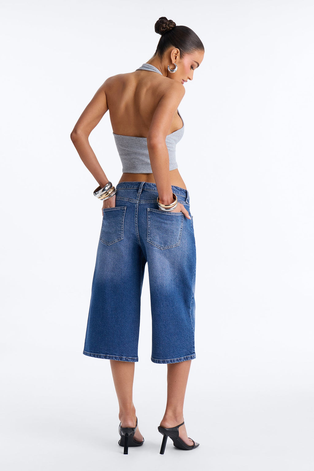 High Rise Slim Fit Jeans - Dark Wash