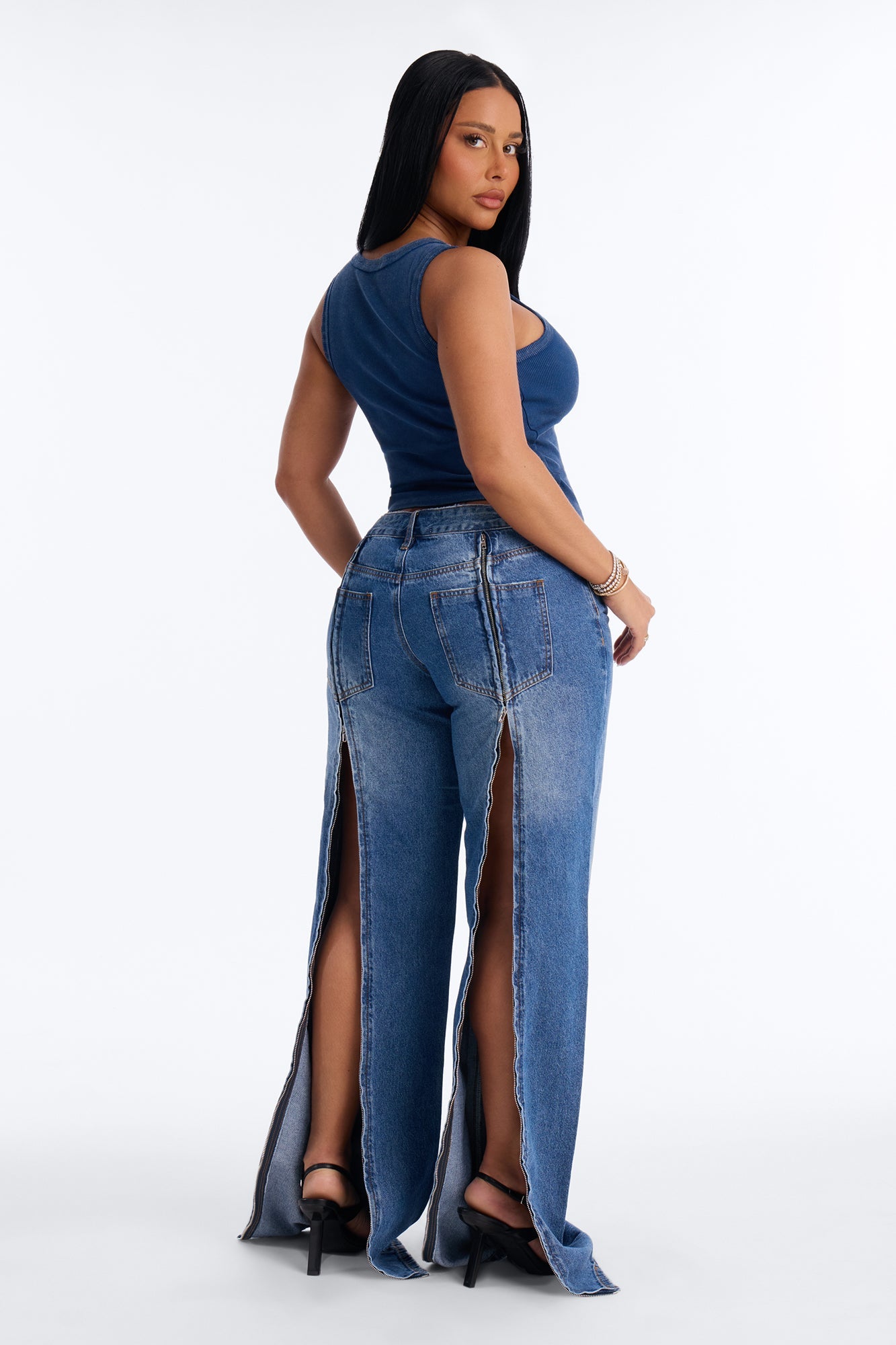 Ultra Low Rise Jeans - Medium Wash