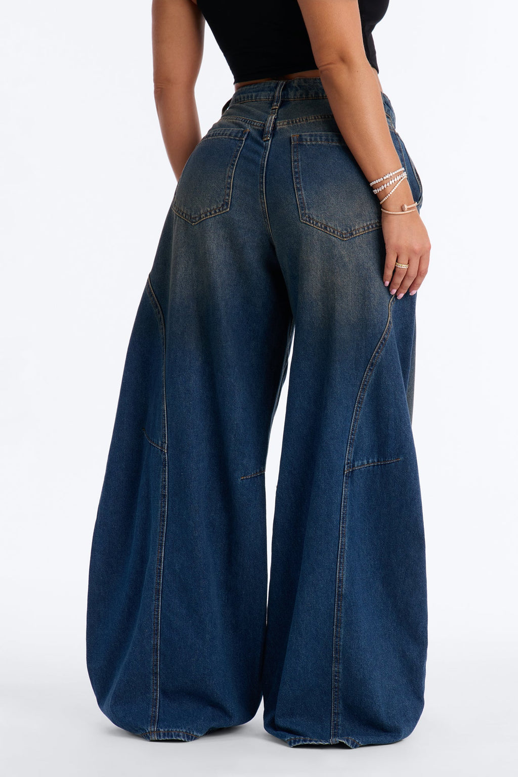 Mid Rise Straight Leg Jeans - Dark Wash