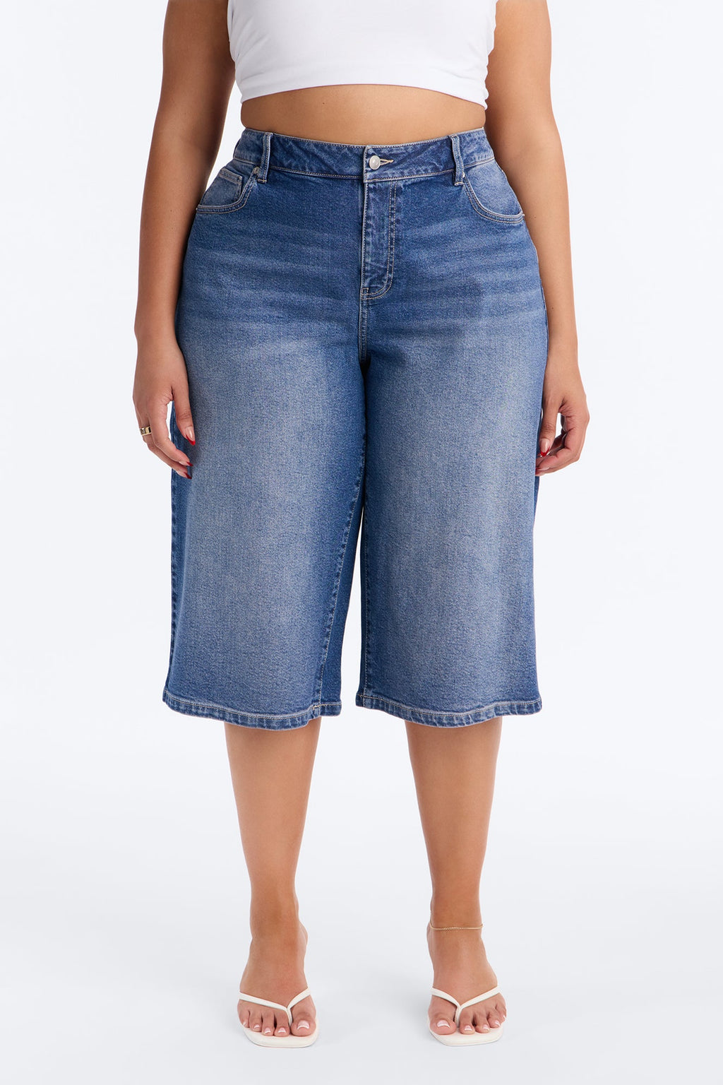 High Rise Slim Fit Jeans - Dark Wash