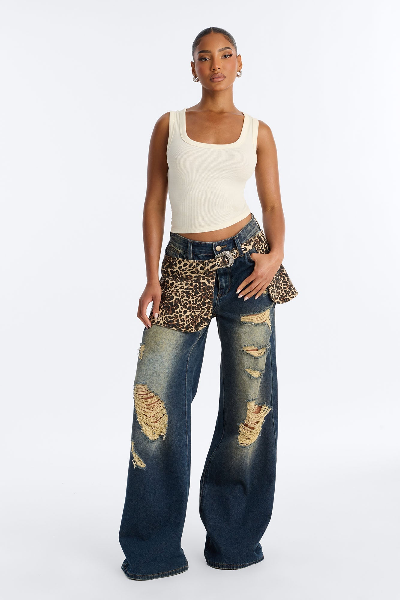 High Rise Wide Leg Jeans - Dark Wash