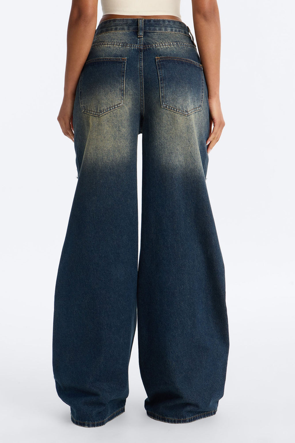 High Rise Wide Leg Jeans - Dark Wash
