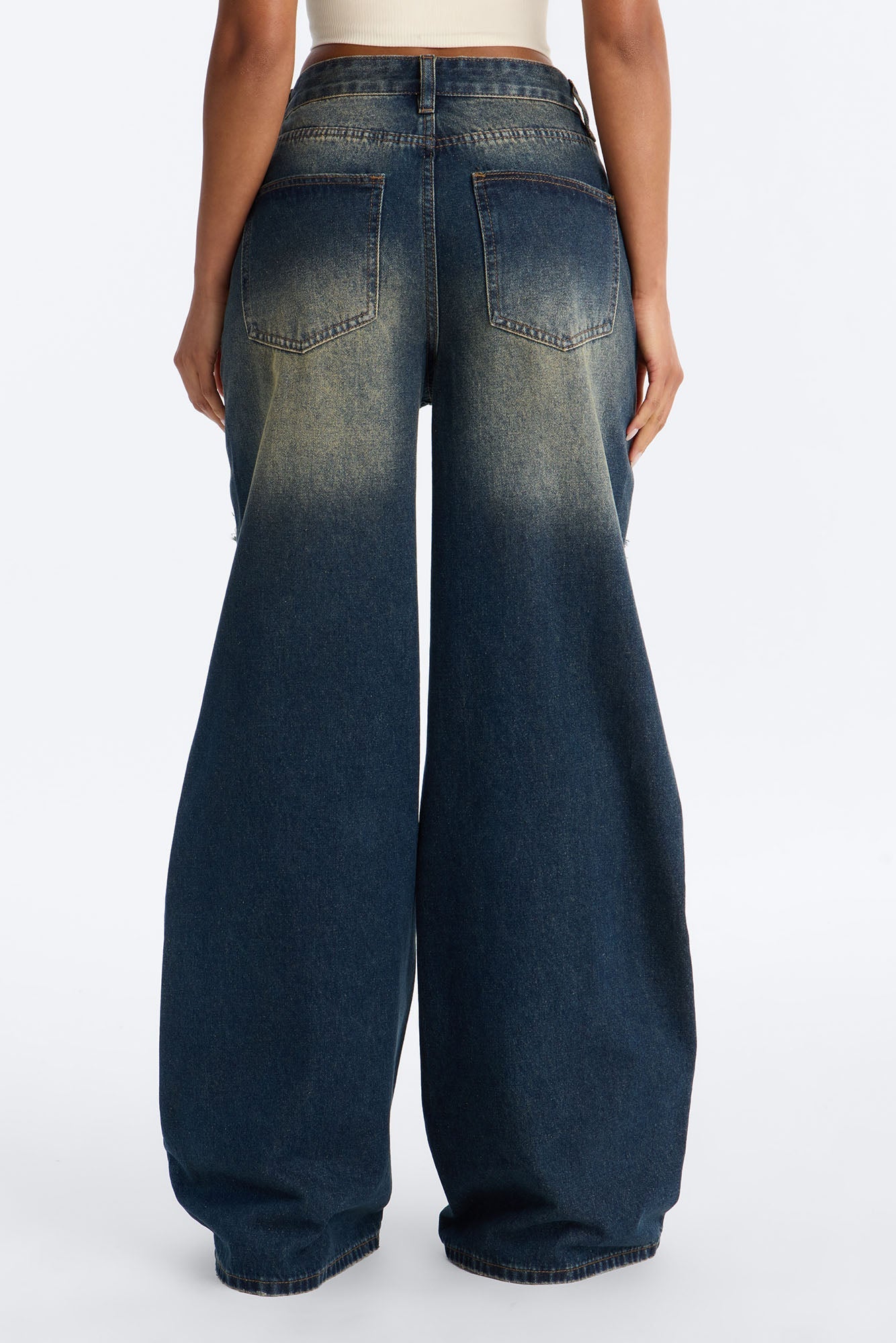 High Rise Wide Leg Jeans - Dark Wash