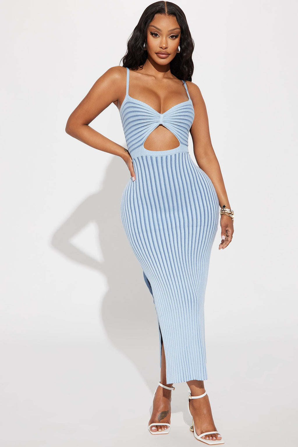 Knit Maxi Dress - Light Blue