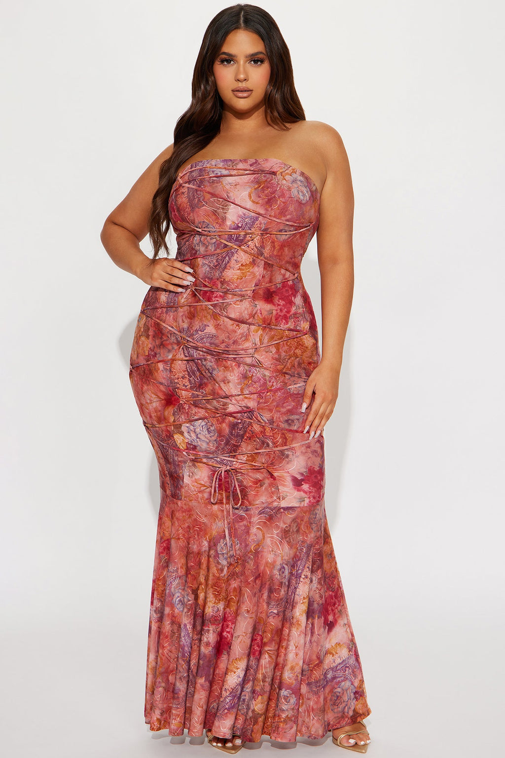 Vibrant Multi Color Print Maxi Dress