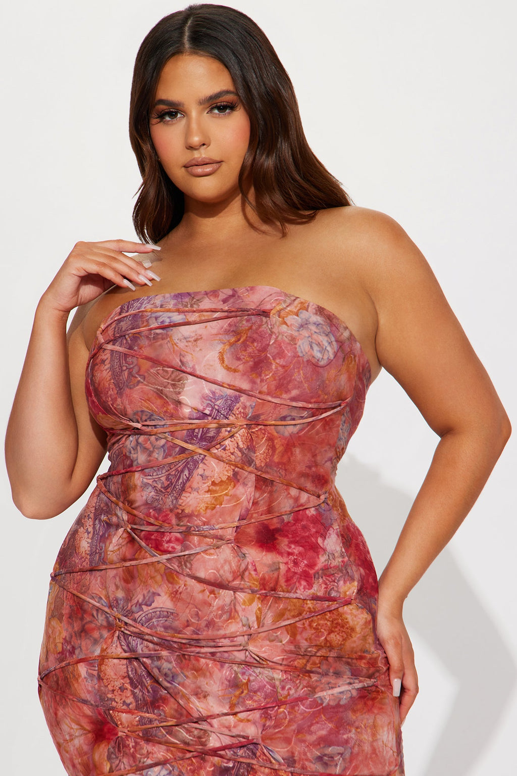 Vibrant Multi Color Print Maxi Dress