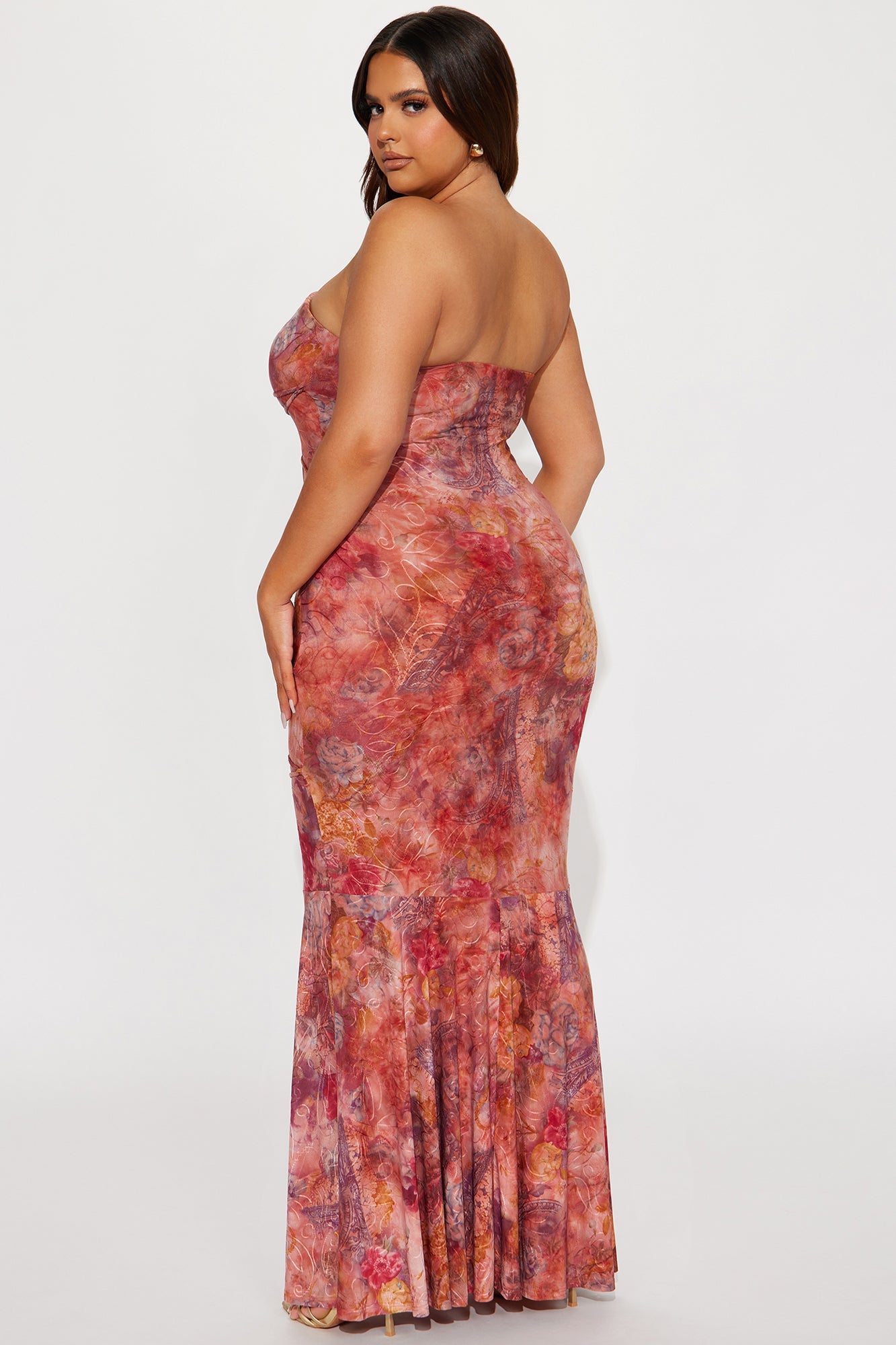 Vibrant Multi Color Print Maxi Dress