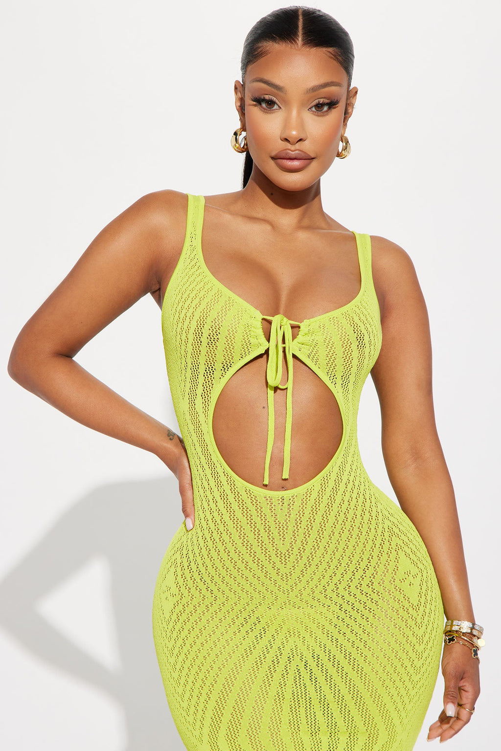 Flowy Sleeveless Maxi Dress - Lime
