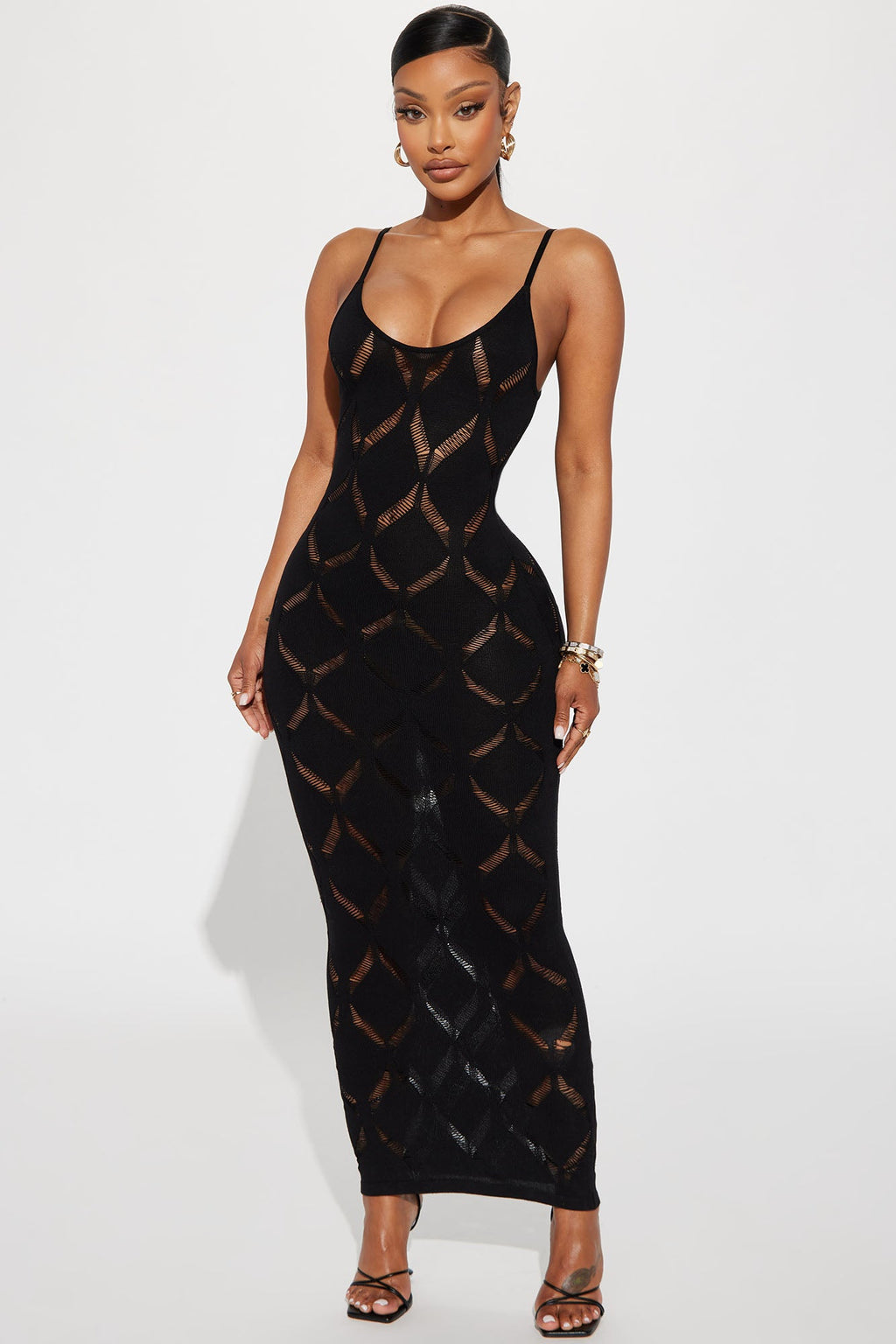 Sleeveless Bodycon Maxi Dress - Black