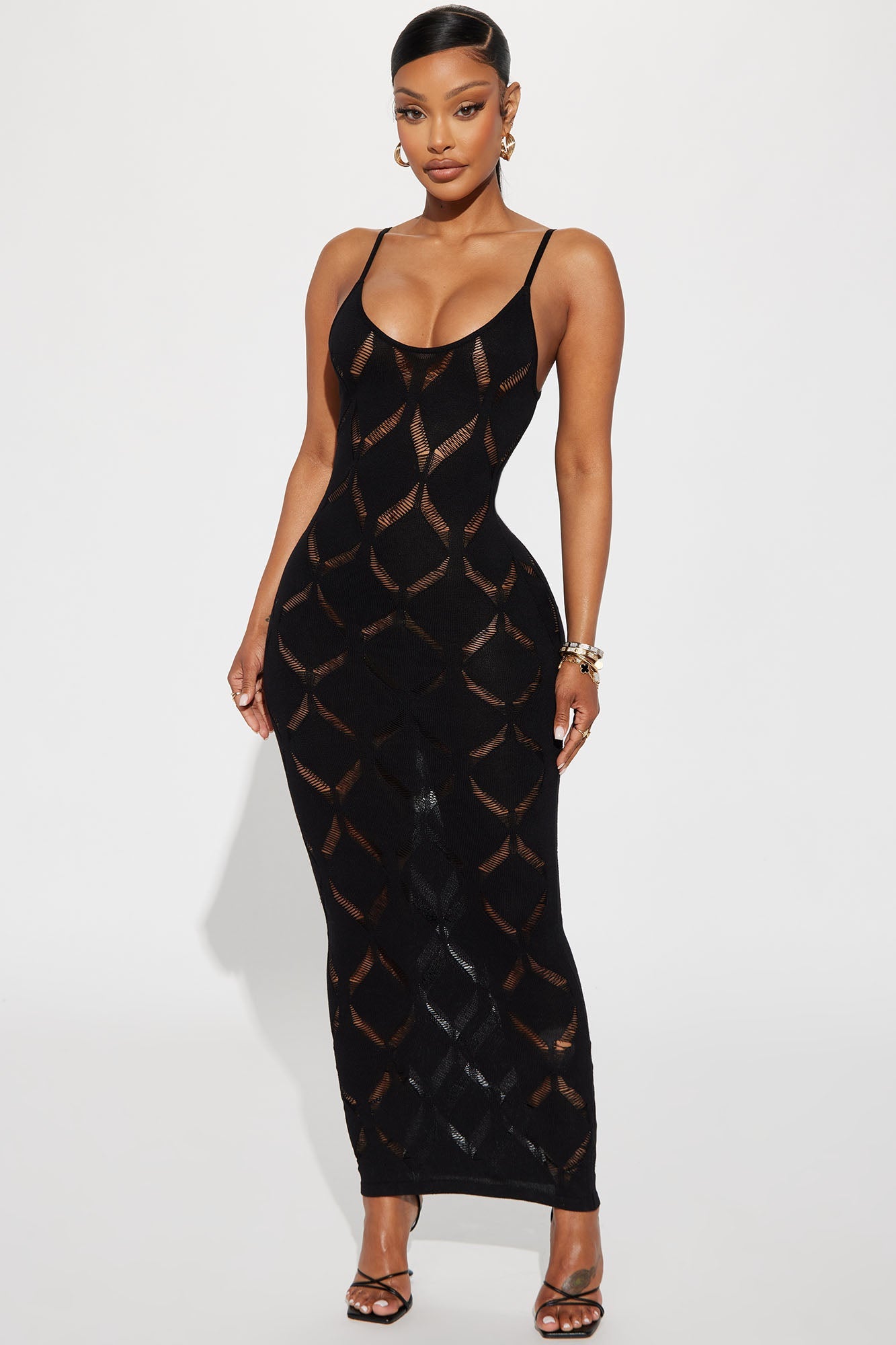 Sleeveless Bodycon Maxi Dress - Black