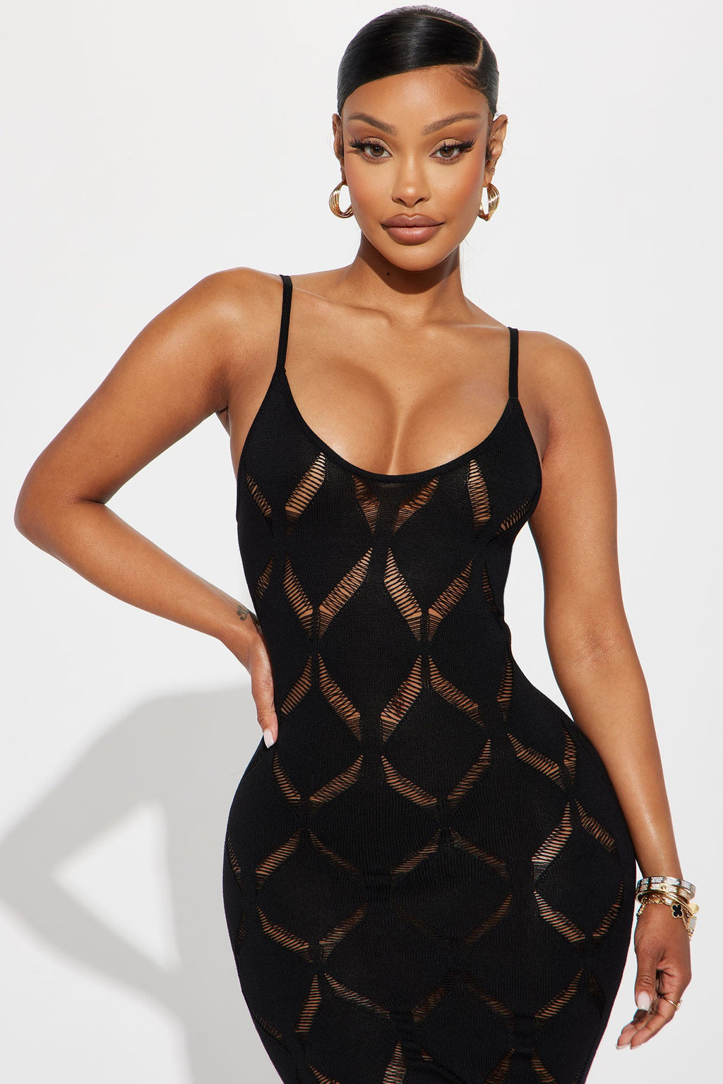 Sleeveless Bodycon Maxi Dress - Black