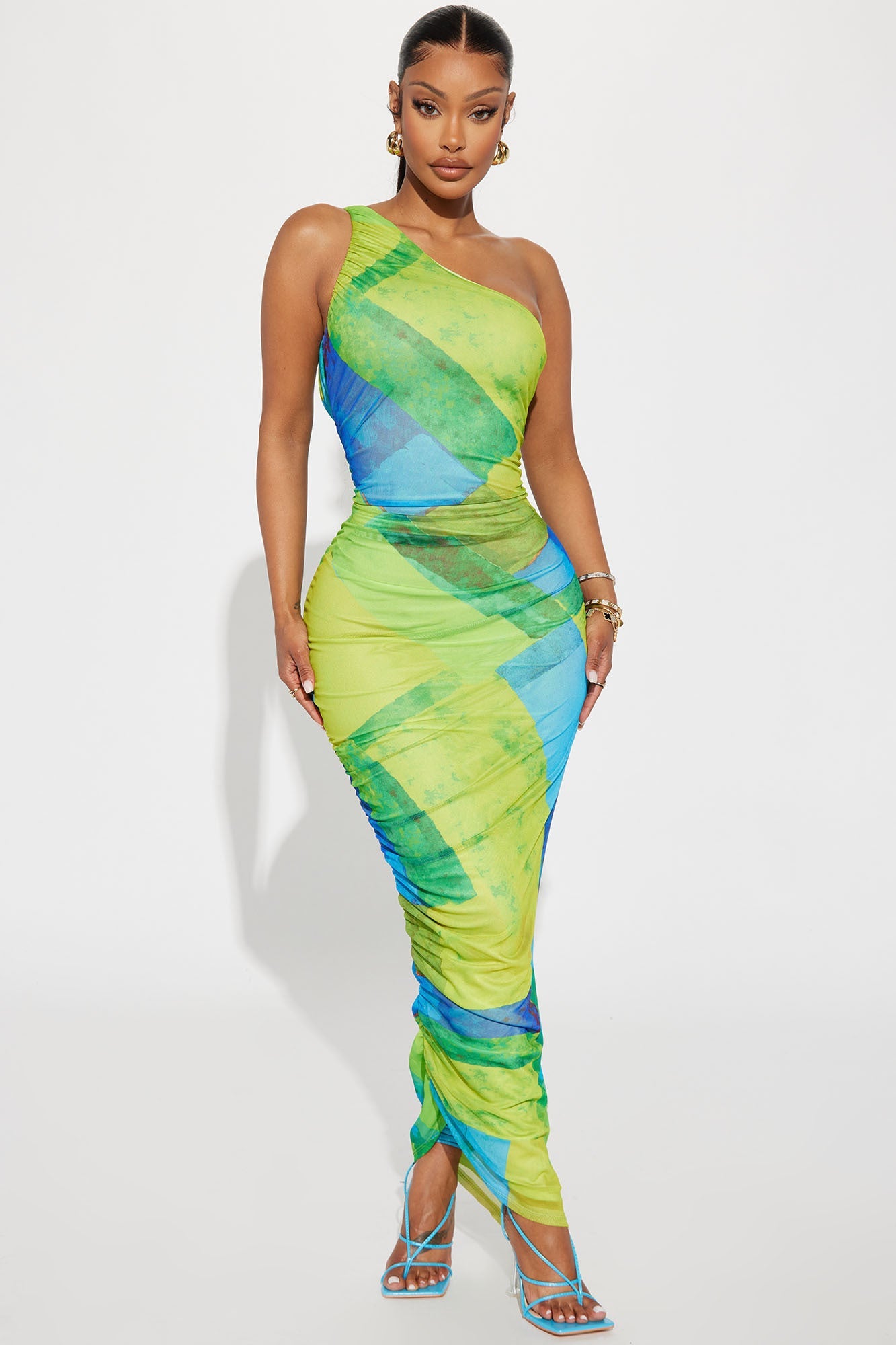 Sleeveless Flowy Maxi Dress - Lime