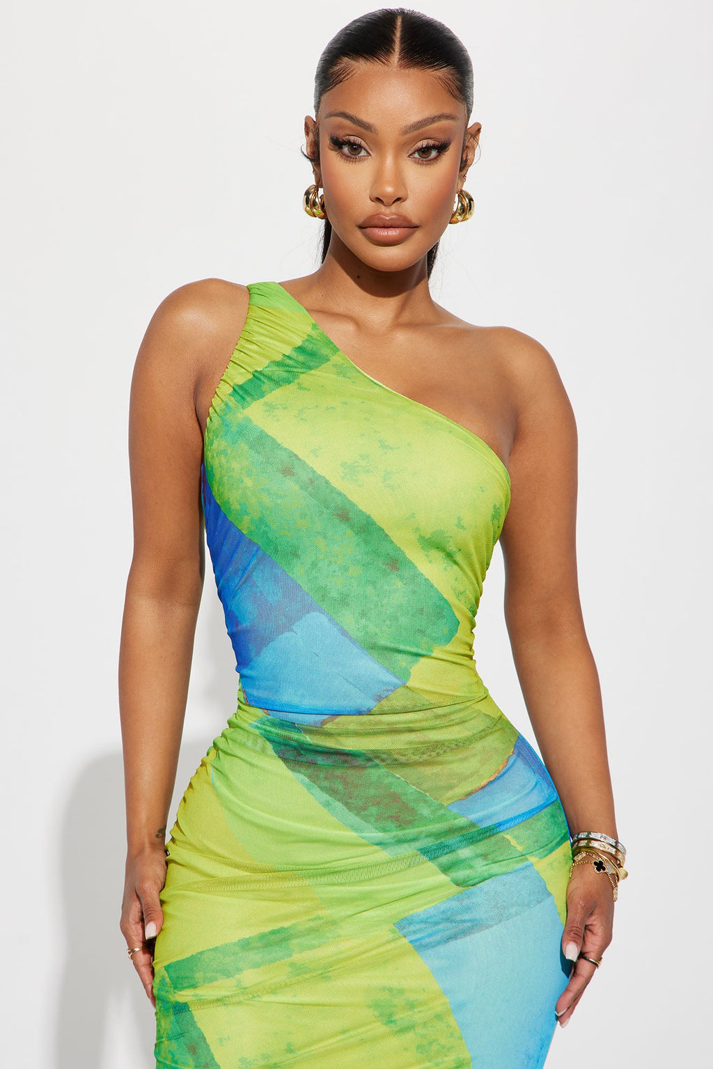 Sleeveless Flowy Maxi Dress - Lime