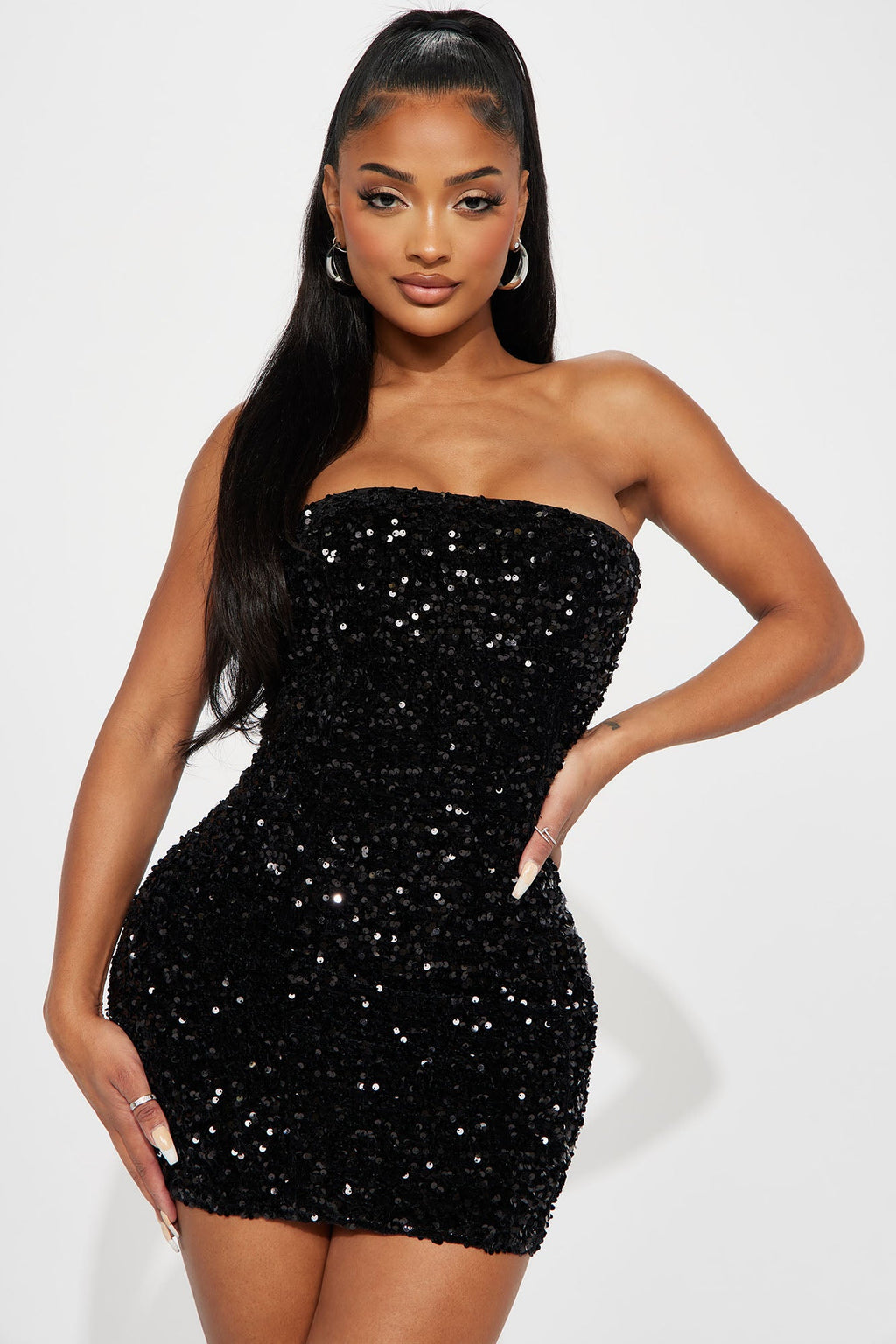 Sequin Mini Dress - Black