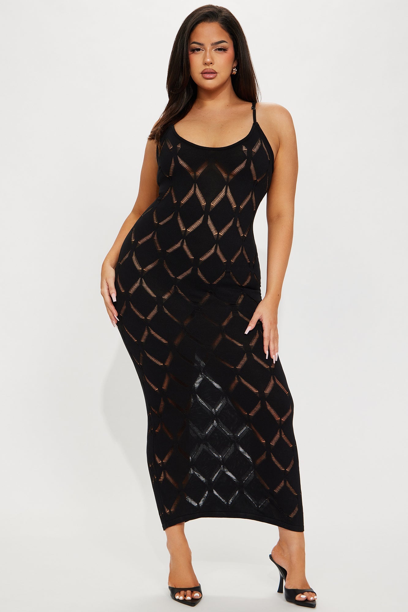 Sleeveless Bodycon Maxi Dress - Black