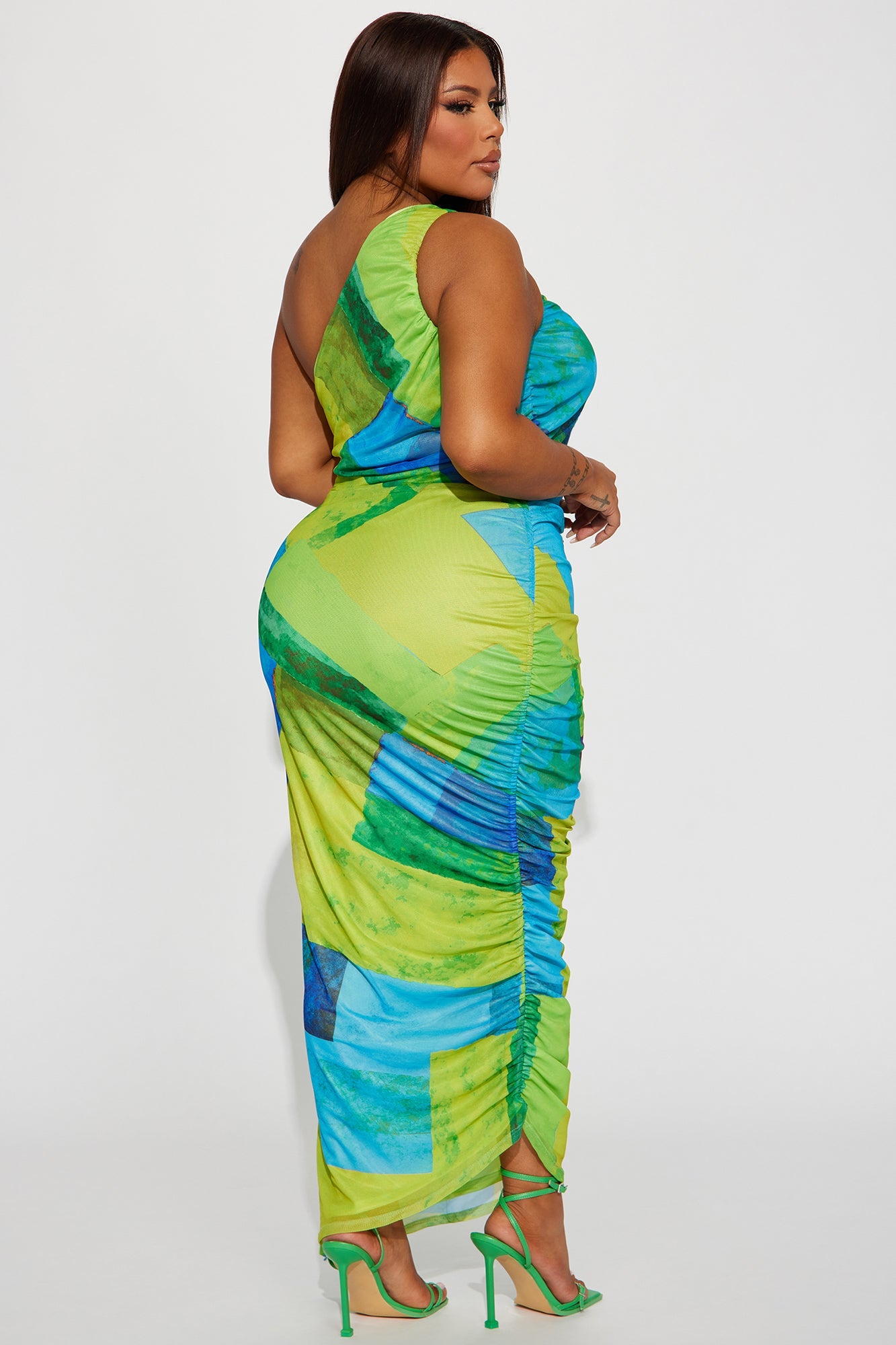 Sleeveless Flowy Maxi Dress - Lime