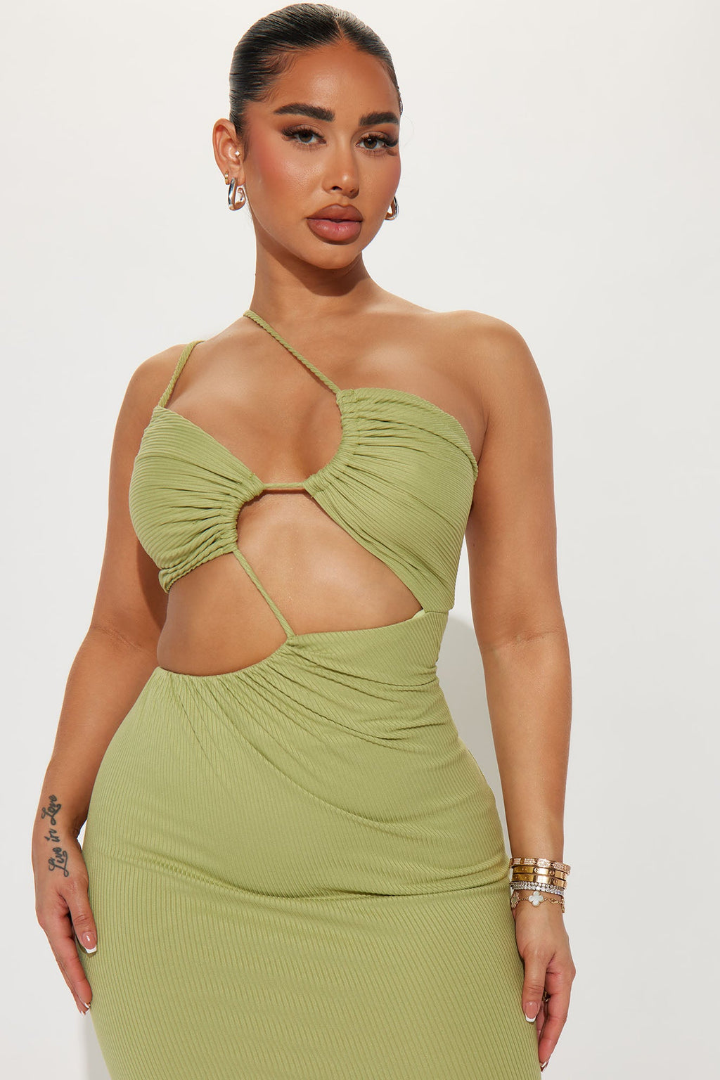 Asymmetrical Maxi Dress - Sage