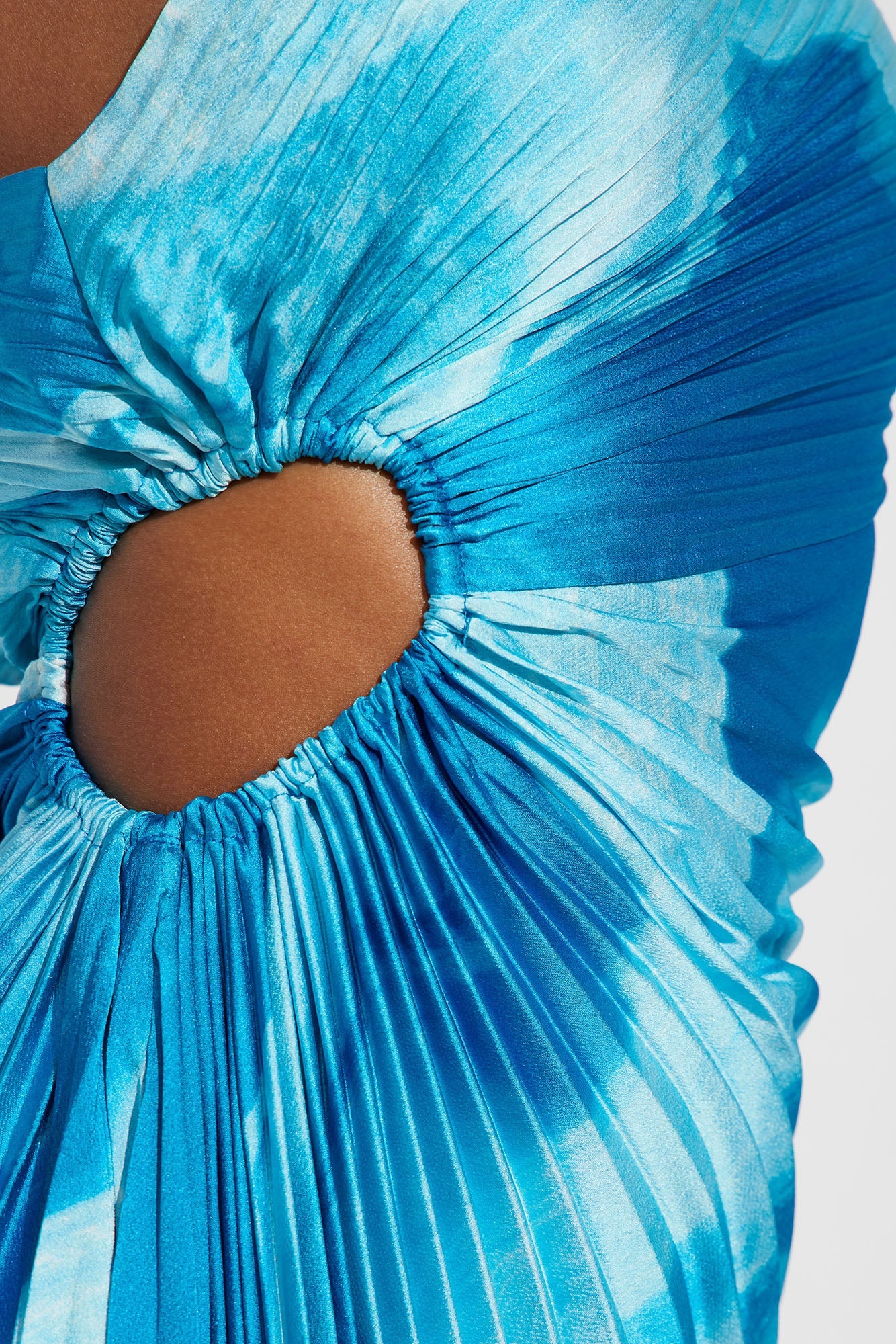 Pleated Maxi Dress - Blue