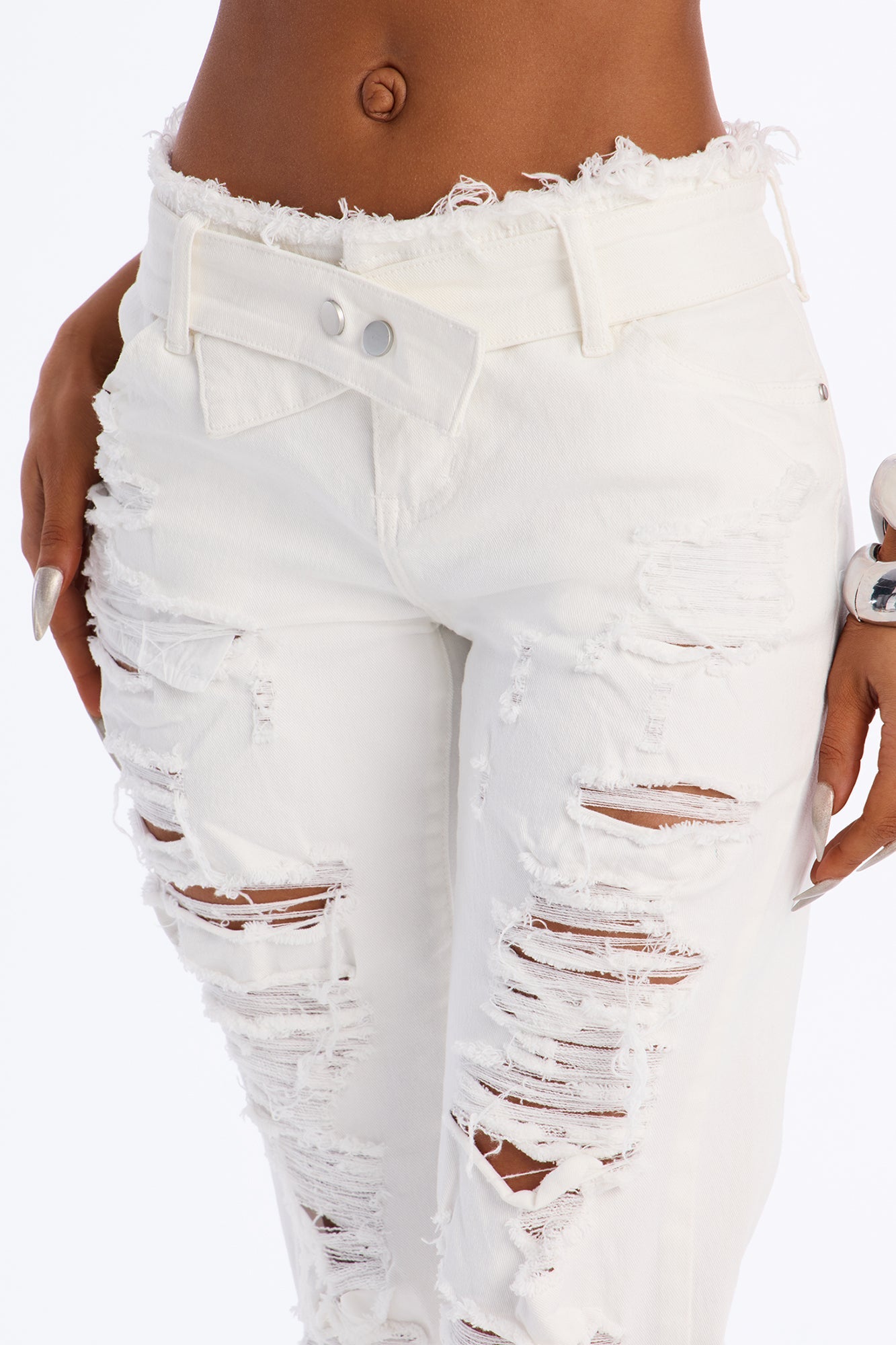 High Rise Skinny Jeans - White