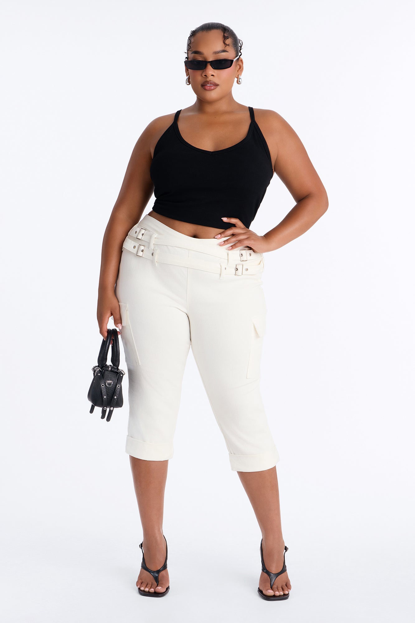 Straight Leg High Rise Jeans - White