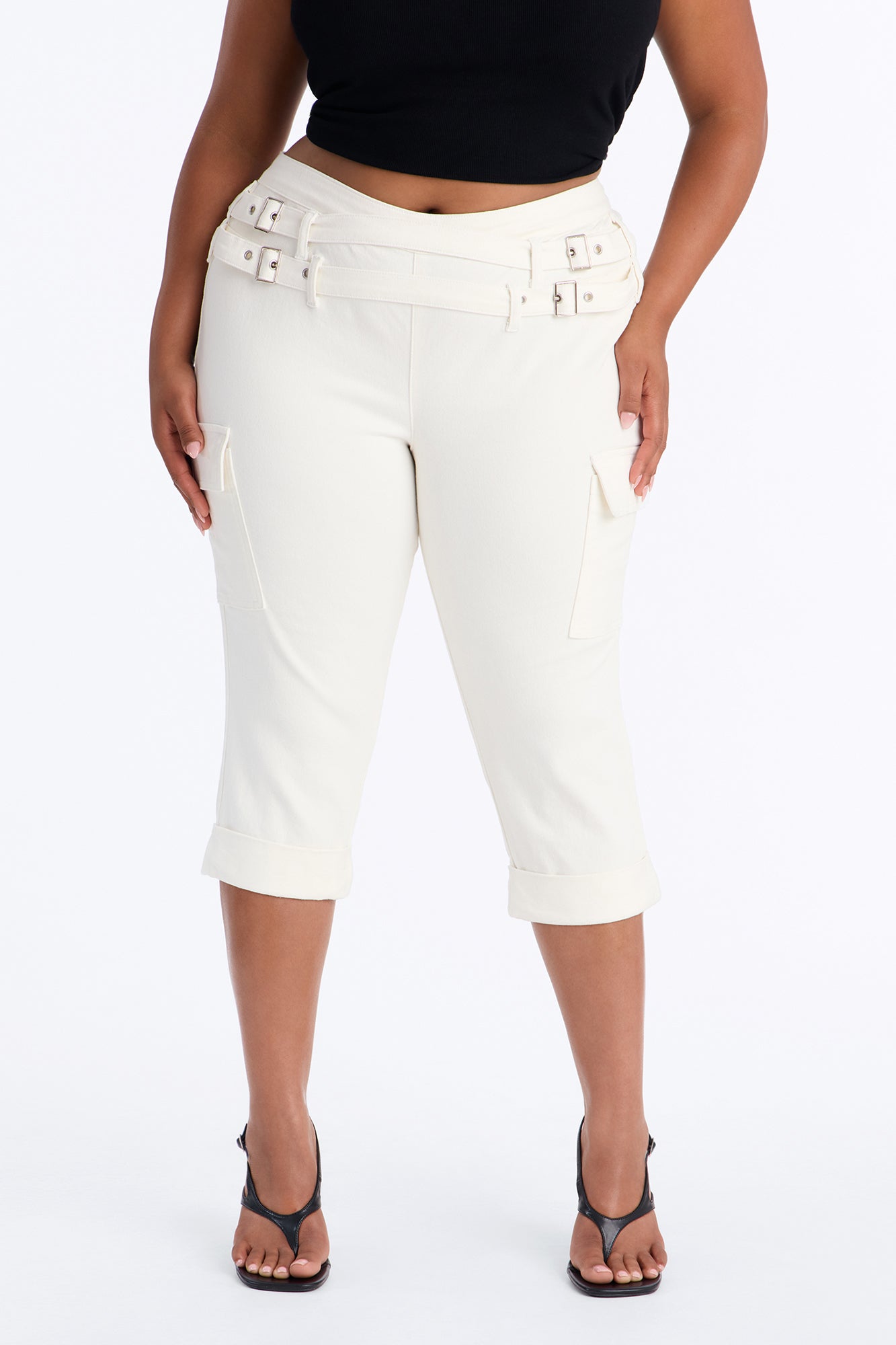 Straight Leg High Rise Jeans - White