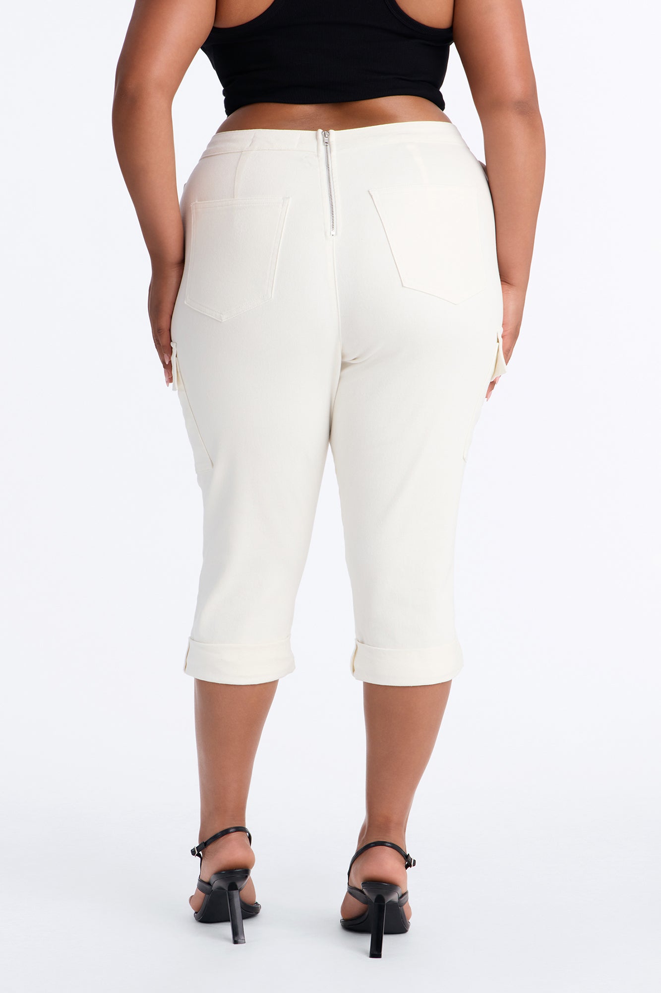 Straight Leg High Rise Jeans - White