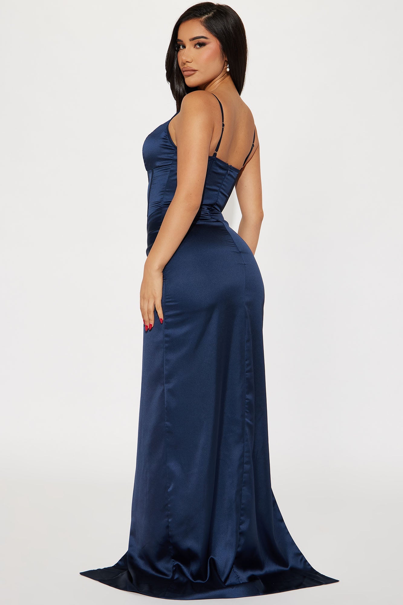 Satin Gown - Navy