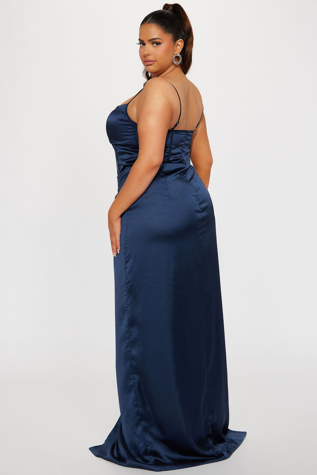 Satin Gown - Navy