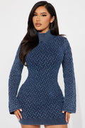 Sweater Mini Dress - Navy