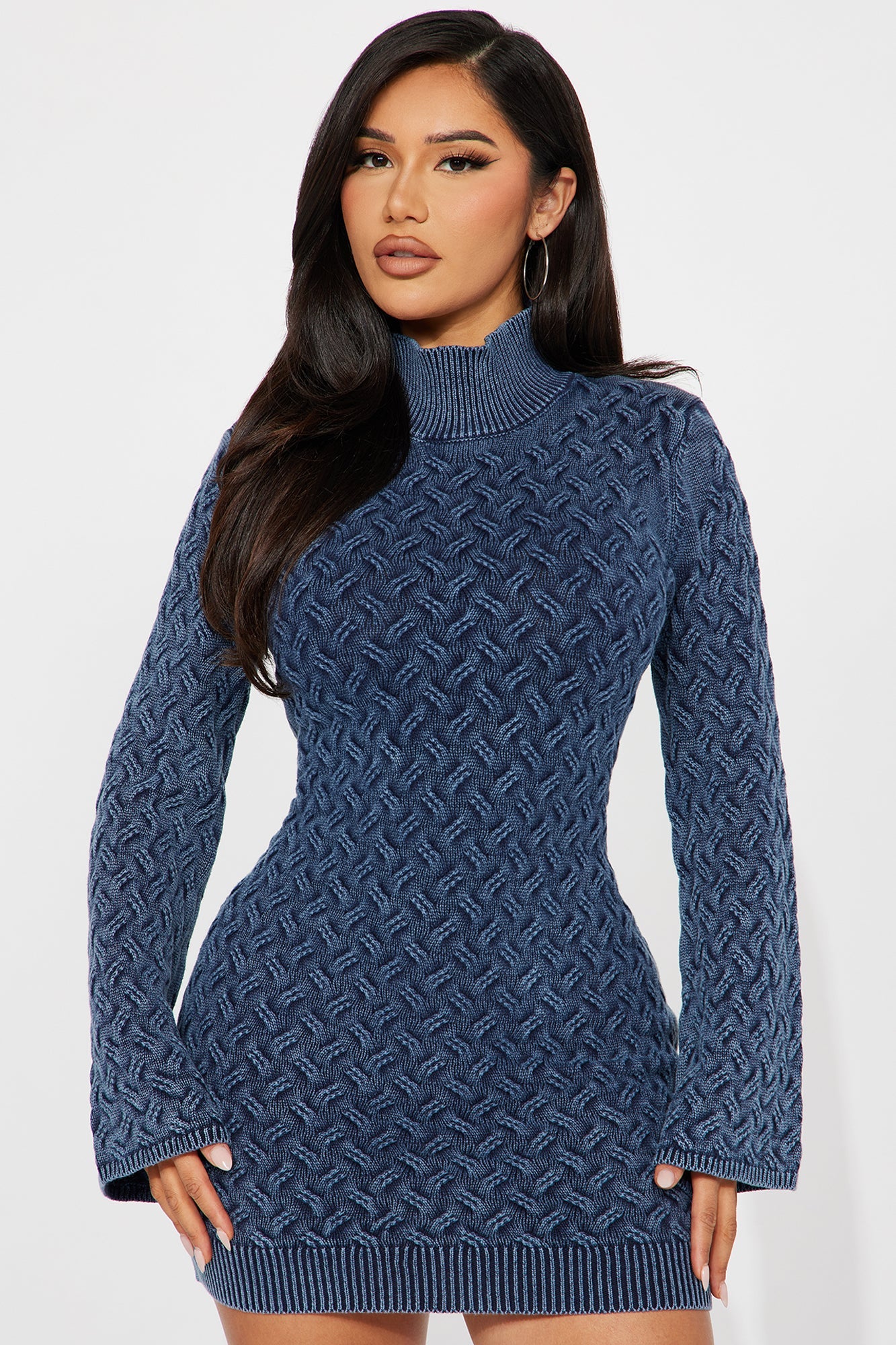 Sweater Mini Dress - Navy