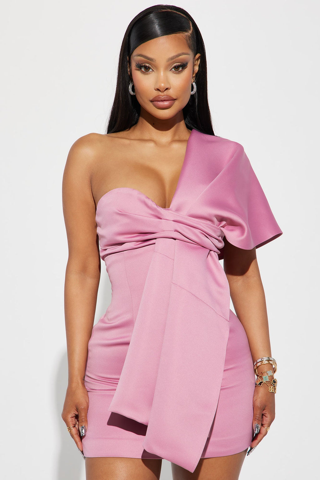Wrap Mini Dress - Mauve