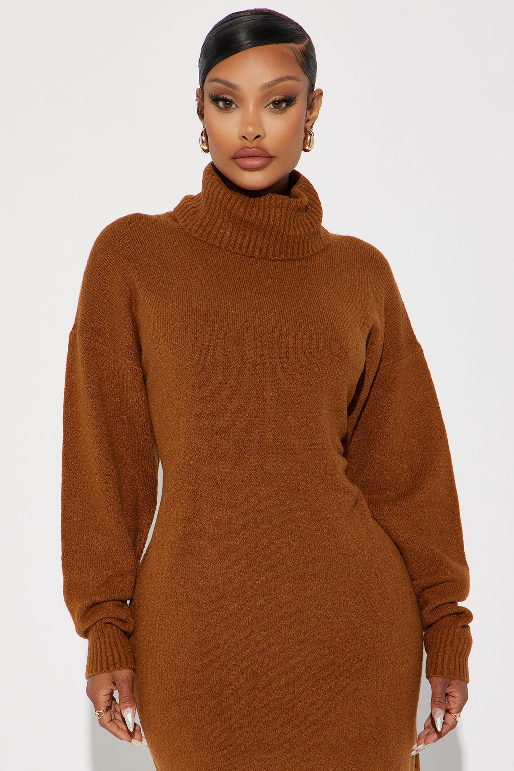 Sweater Midi Dress - Cognac