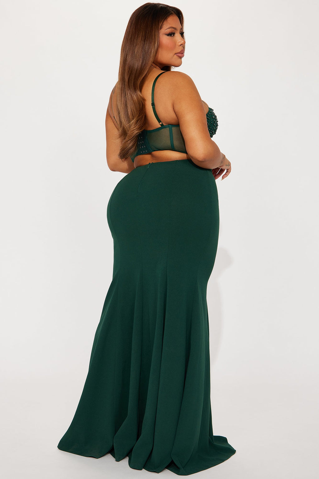 Embellished Gown - Hunter