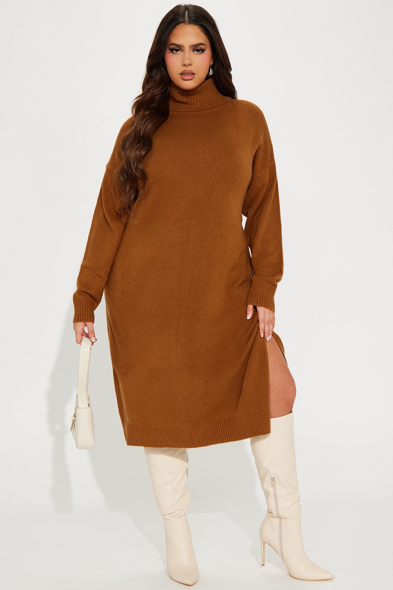 Sweater Midi Dress - Cognac