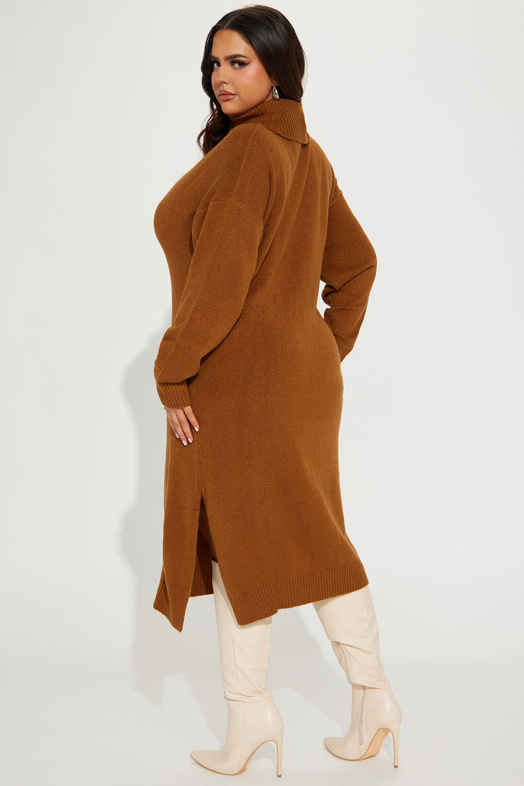 Sweater Midi Dress - Cognac