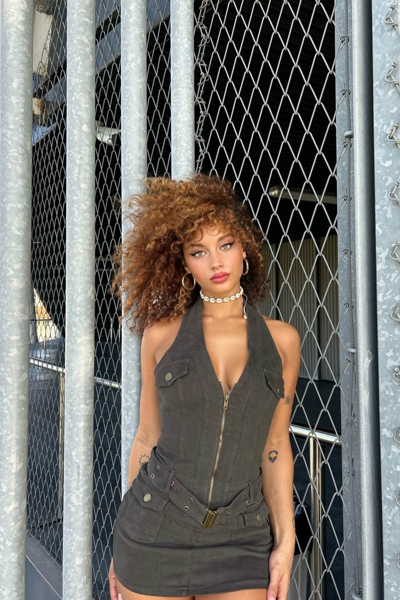 Cargo Mini Dress - Charcoal