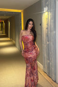 Vibrant Multi Color Print Maxi Dress